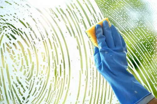 Professional move in cleaning in a bright new home kitchen