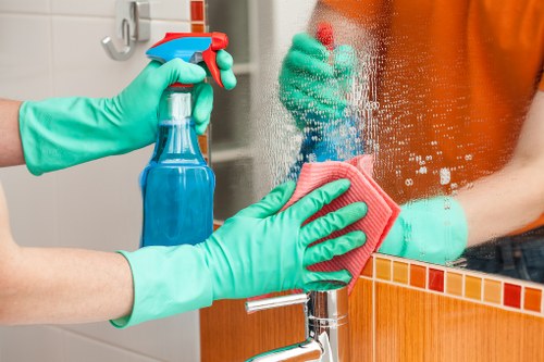 Mattress cleaning tools and fresh bedding setup