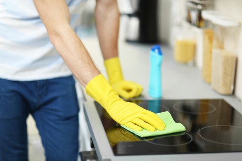 Checklist and cleaning supplies for end of tenancy cleaning